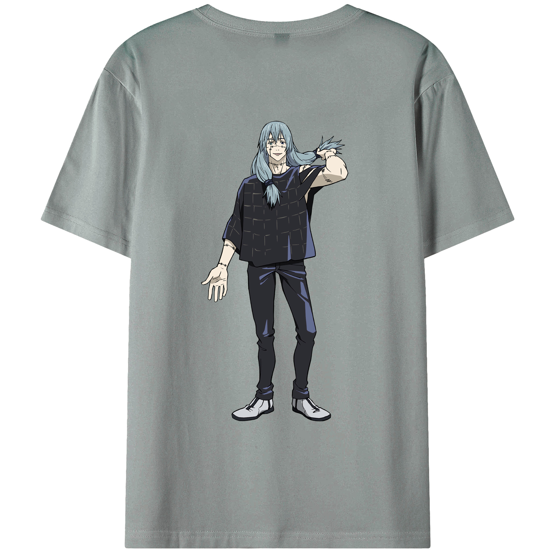 （画像用） 呪術廻戦 Jujutsu Kaisen 綿100％ メンズ半袖Tシャツ（バックプリント） 通気性